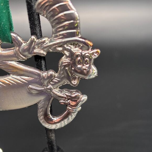 Vintage Official Dr. Seuss Cat in the Hat Silver Plated Christmas Ornament 3.5" - Picture 7 of 10